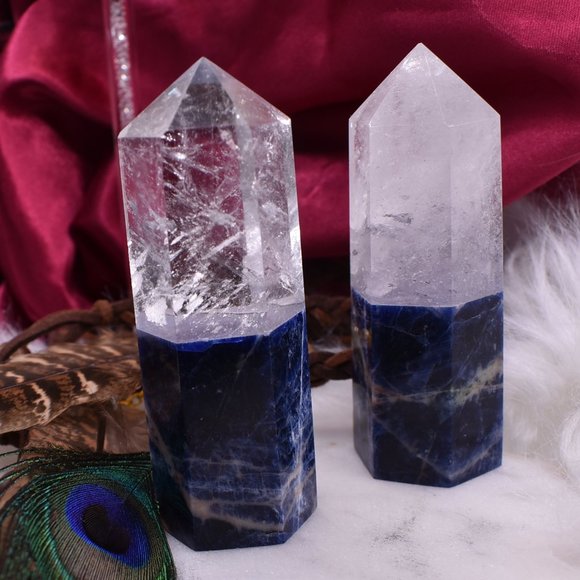 Clear Quartz & Sodalite Tower - Picture 2 of 2